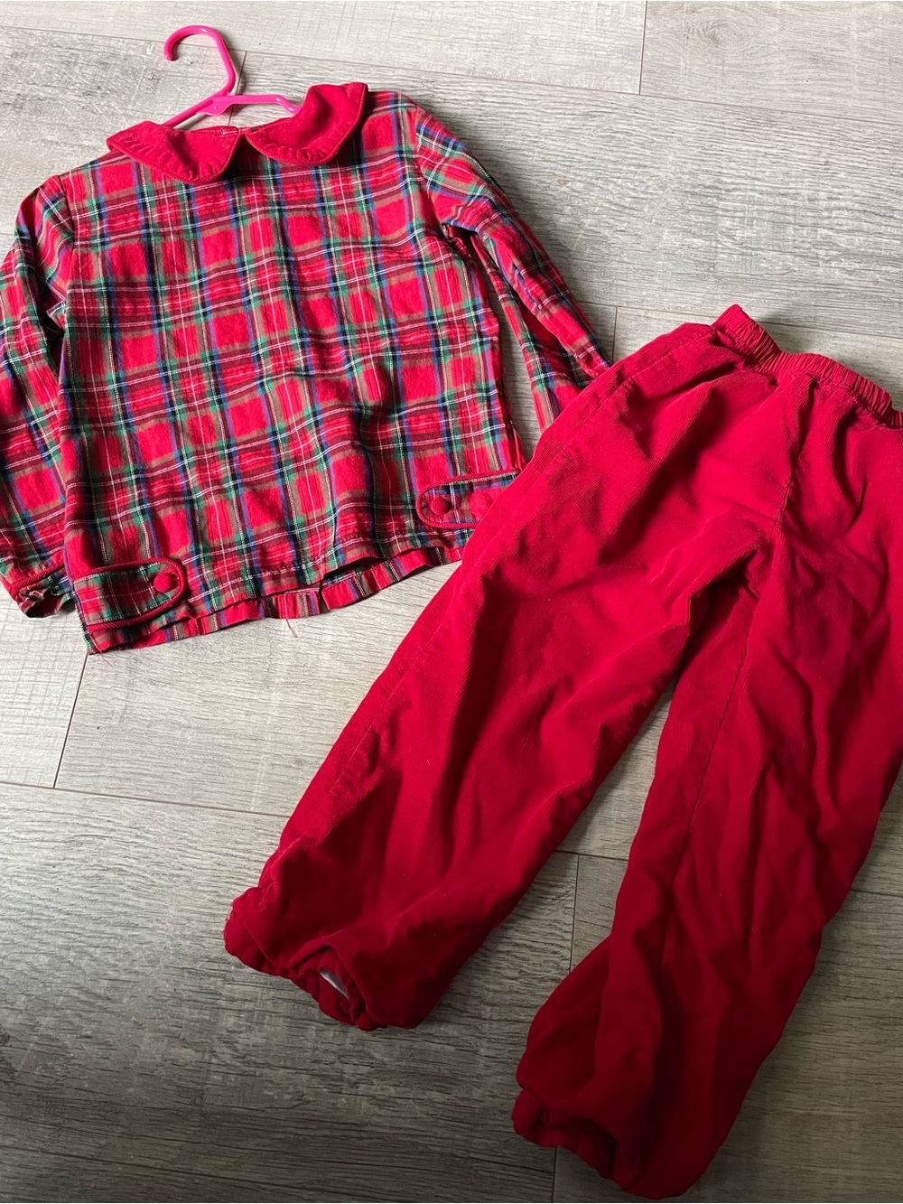 Cecil and Lou Tartan Plaid Corduroy Pant Holiday Set